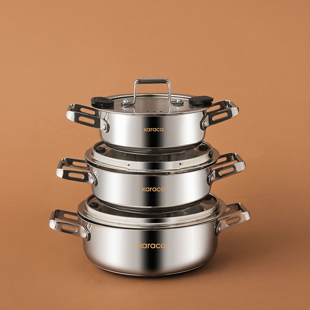 Karaca Montreal İndüksiyon Tabanlı 6 Parça Çelik Sahan Set