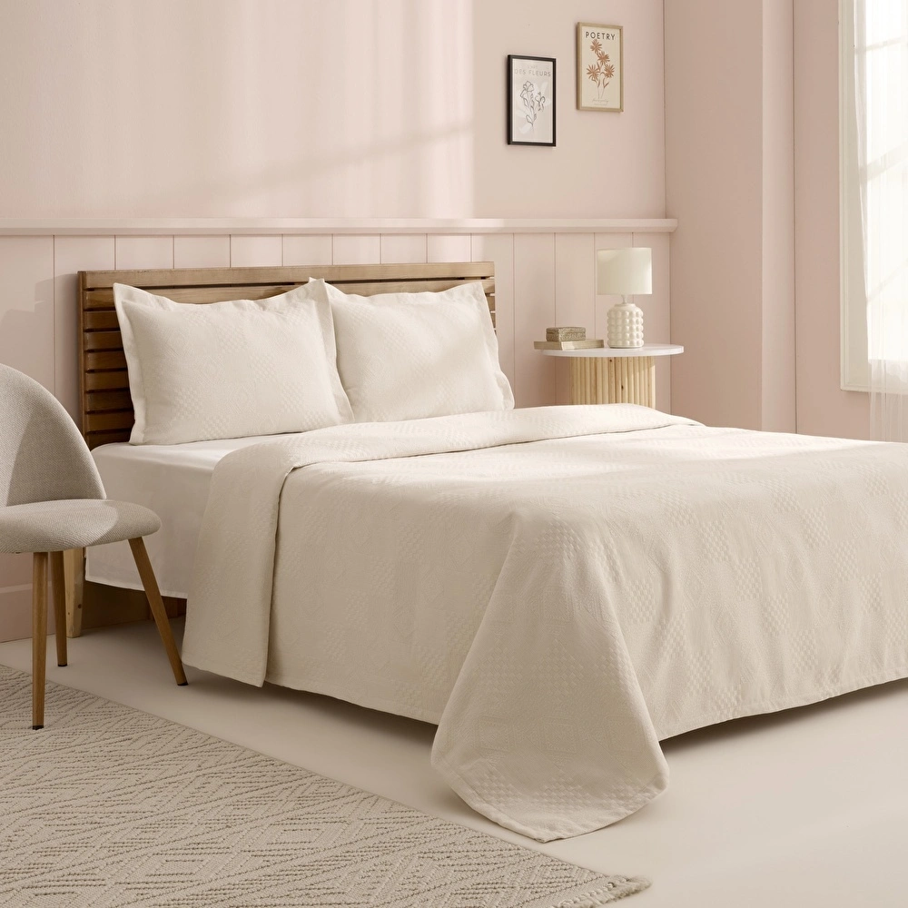 Kaşmir Home Trina Tek Kişilik Yatak Örtüsü Takımı Naturel görseli 7