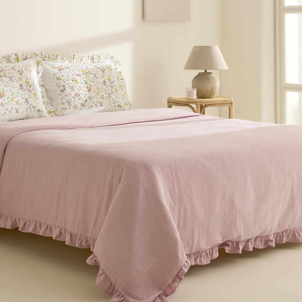 Karaca Home Dorian %100 Pamuk Muslin Çift Kişilik Nevresim Takımı Pudra görseli 2