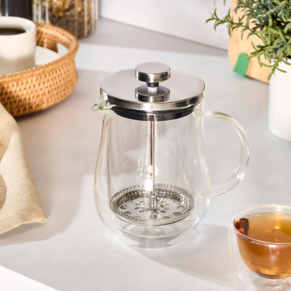 Karaca x Ebru Erke Pia Kiku Çİft Cidarlı French Press 600 ml görseli 2