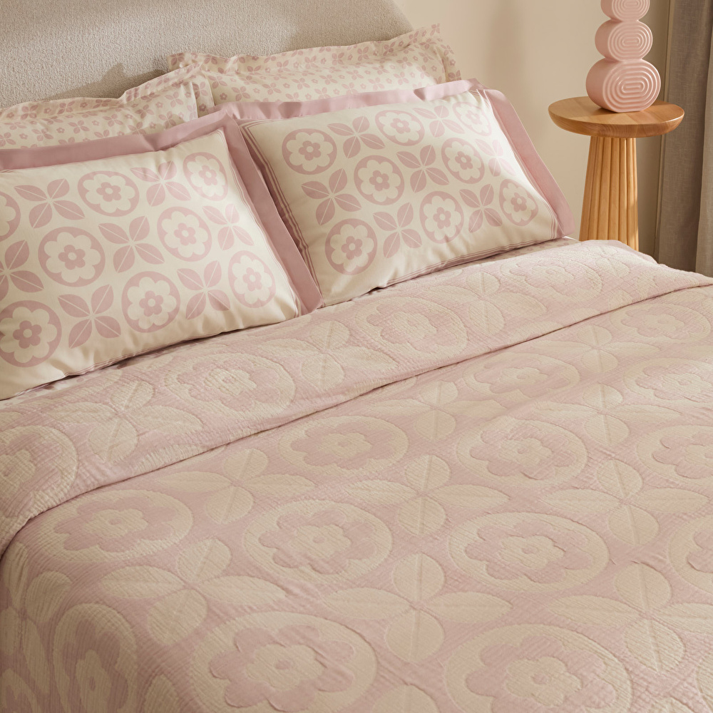 Karaca Home Shayla Pembe Baskılı Müslin Pike Takımı görseli 5