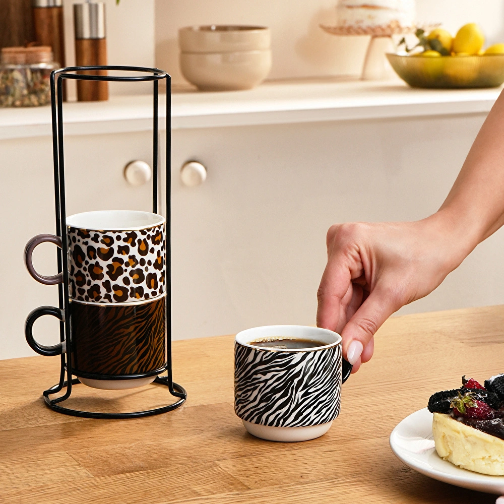 Karaca Leobra 5 Parça Standlı Çay Fincanı Seti 160 ml görseli 3