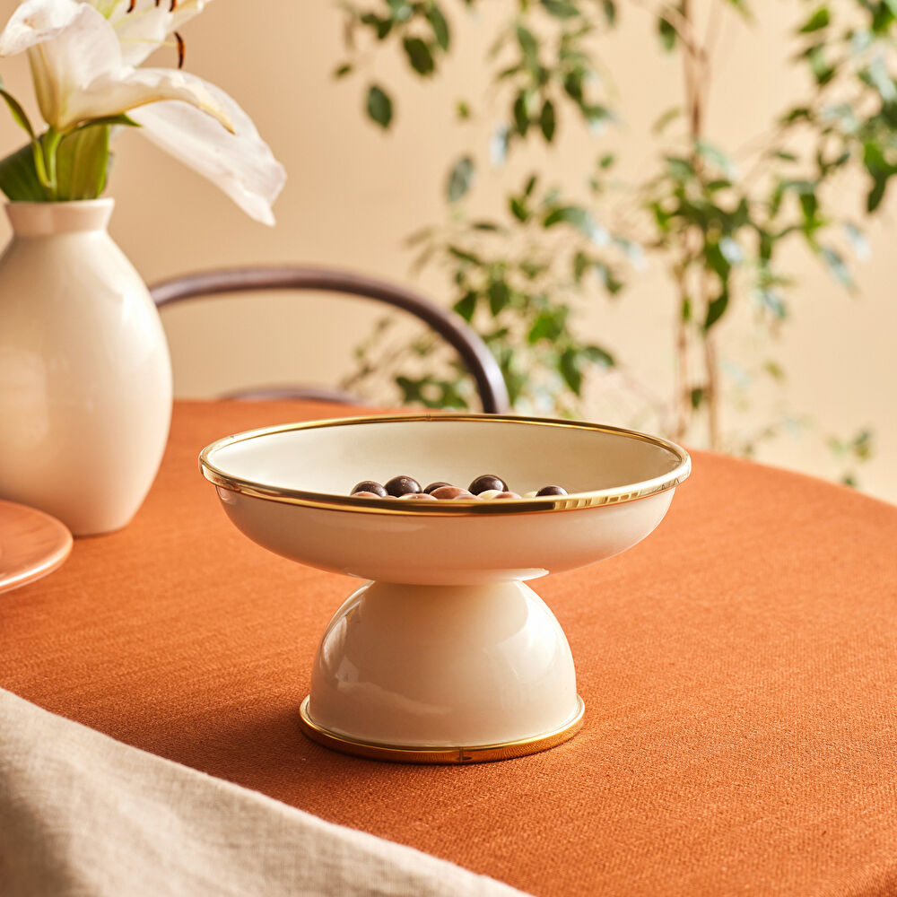 Karaca Viyan Emaye Ayaklı Sunumluk 14 cm