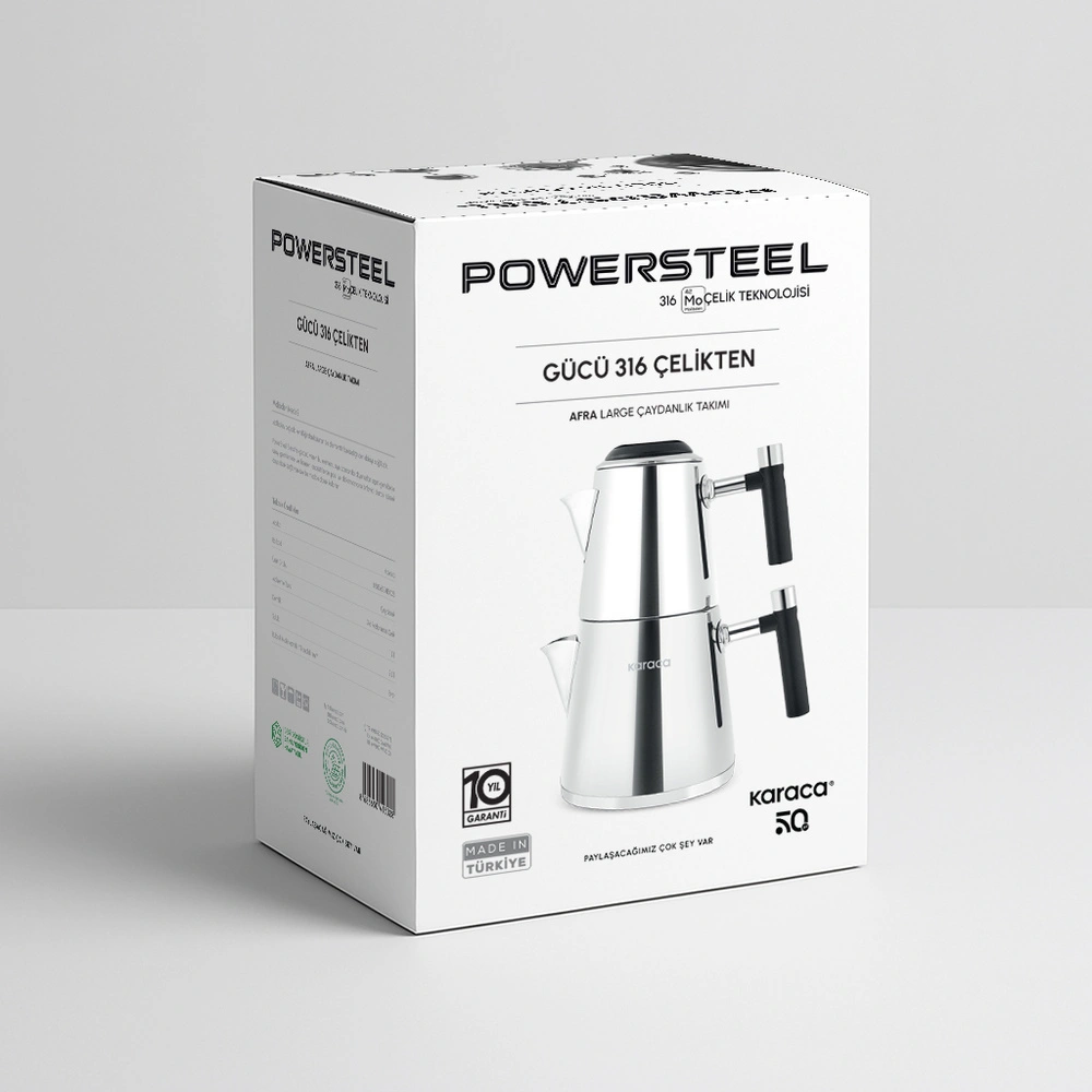 Karaca Powersteel 316+ Arigato Çelik Çaydanlık Takımı Large görseli 3