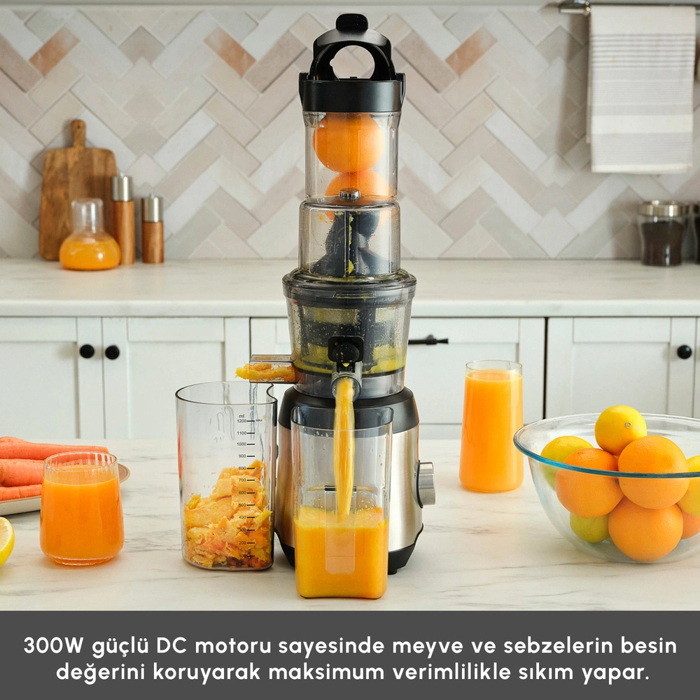 Karaca Inox Slow Juicer Katı Meyve Sıkacağı görseli 3