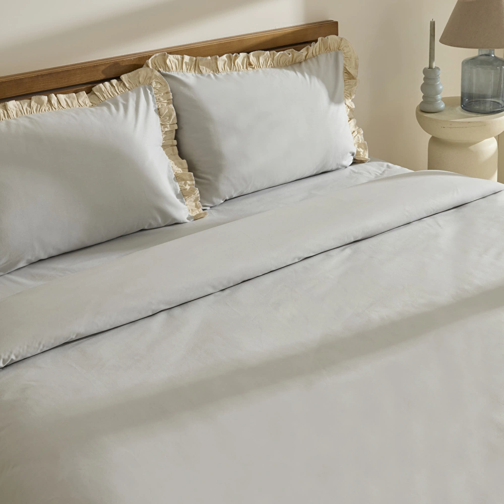 Kaşmir Home Lisa %100 Pamuk Çift Kişilik Nevresim Takımı Gri görseli 6