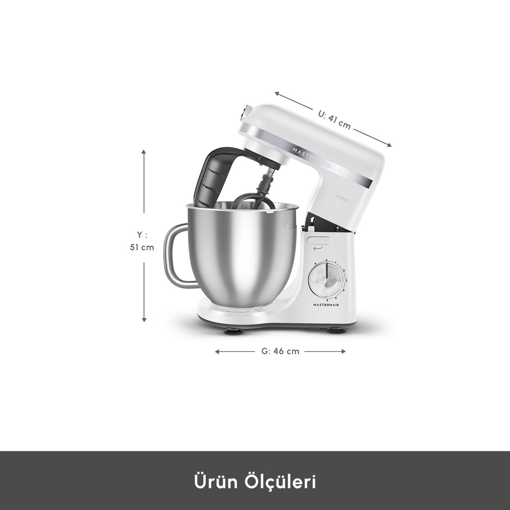 Karaca Mastermaid Chef Ultra Hamur Yoğurma Makinesi Pearl White 7L
