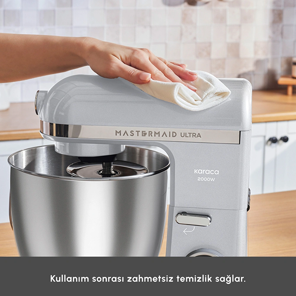 Karaca Mastermaid Chef UltraDijital Ekranlı Hamur Yoğurma Makinesi Silver 7L görseli 10