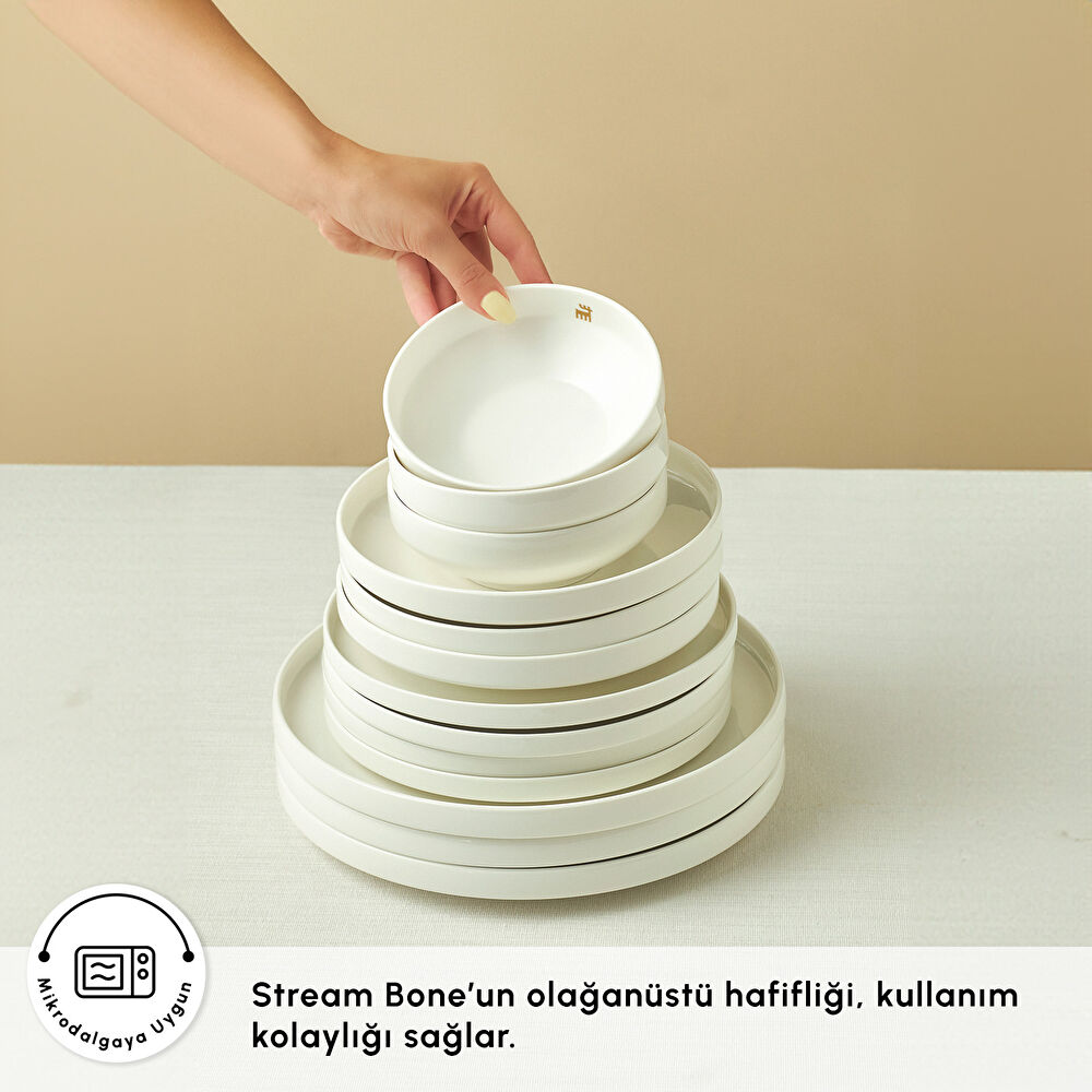 Karaca Stream Bone Sirius Gold Logo 53 Parça 12 Kişilik Yemek Takımı thumbnail 6