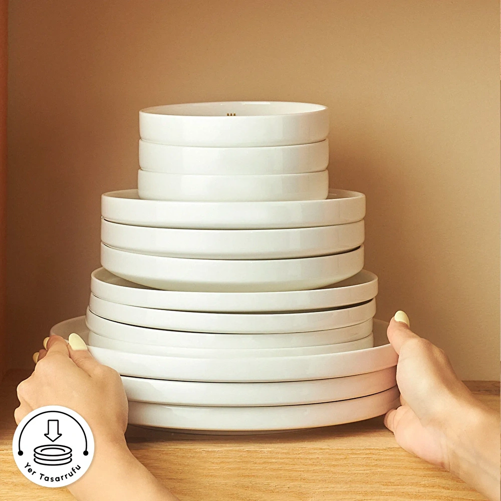 Karaca Stream Bone Sirius Gold Logo 53 Parça 12 Kişilik Yemek Takımı thumbnail 8