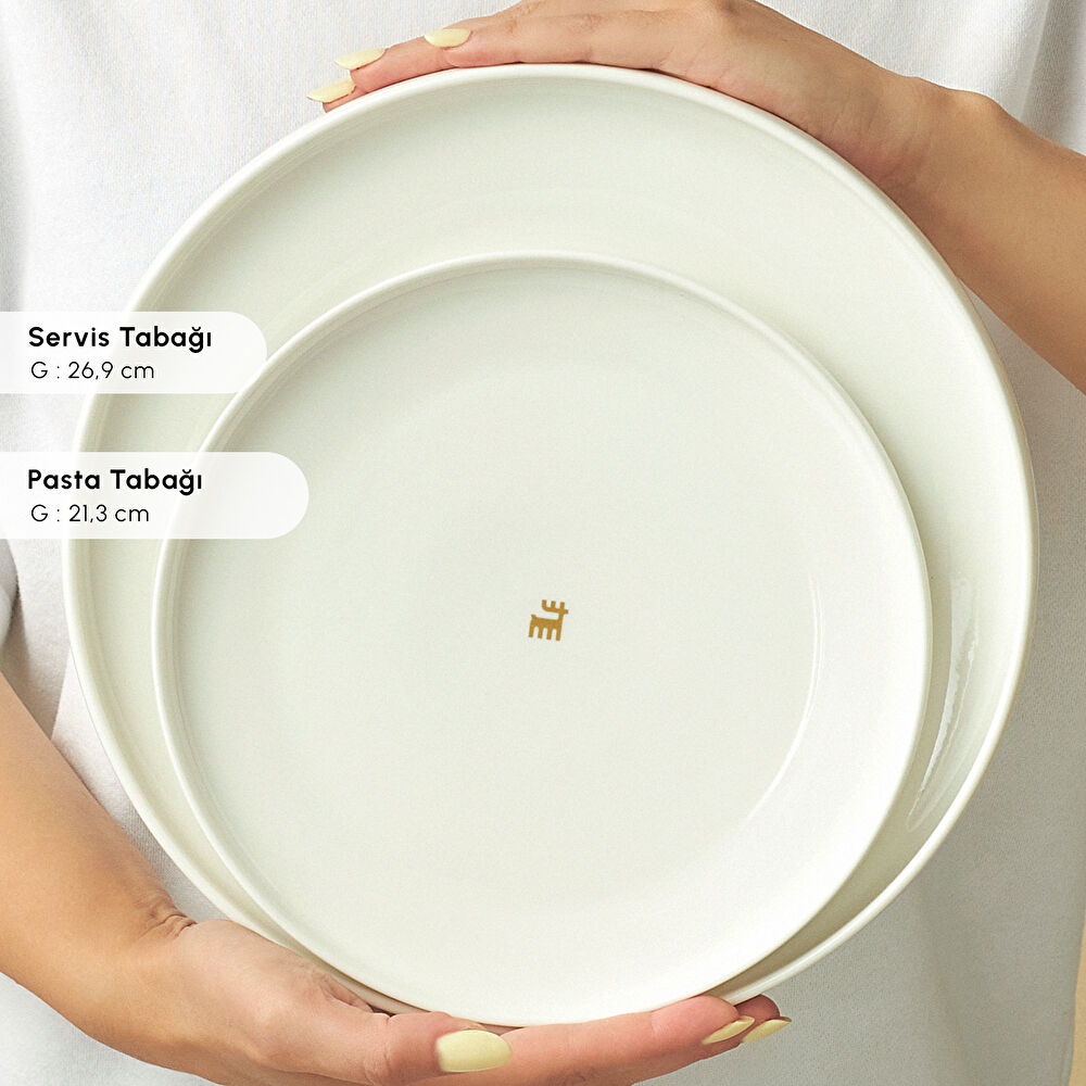 Karaca Stream Bone Sirius Gold Logo 53 Parça 12 Kişilik Yemek Takımı thumbnail 7