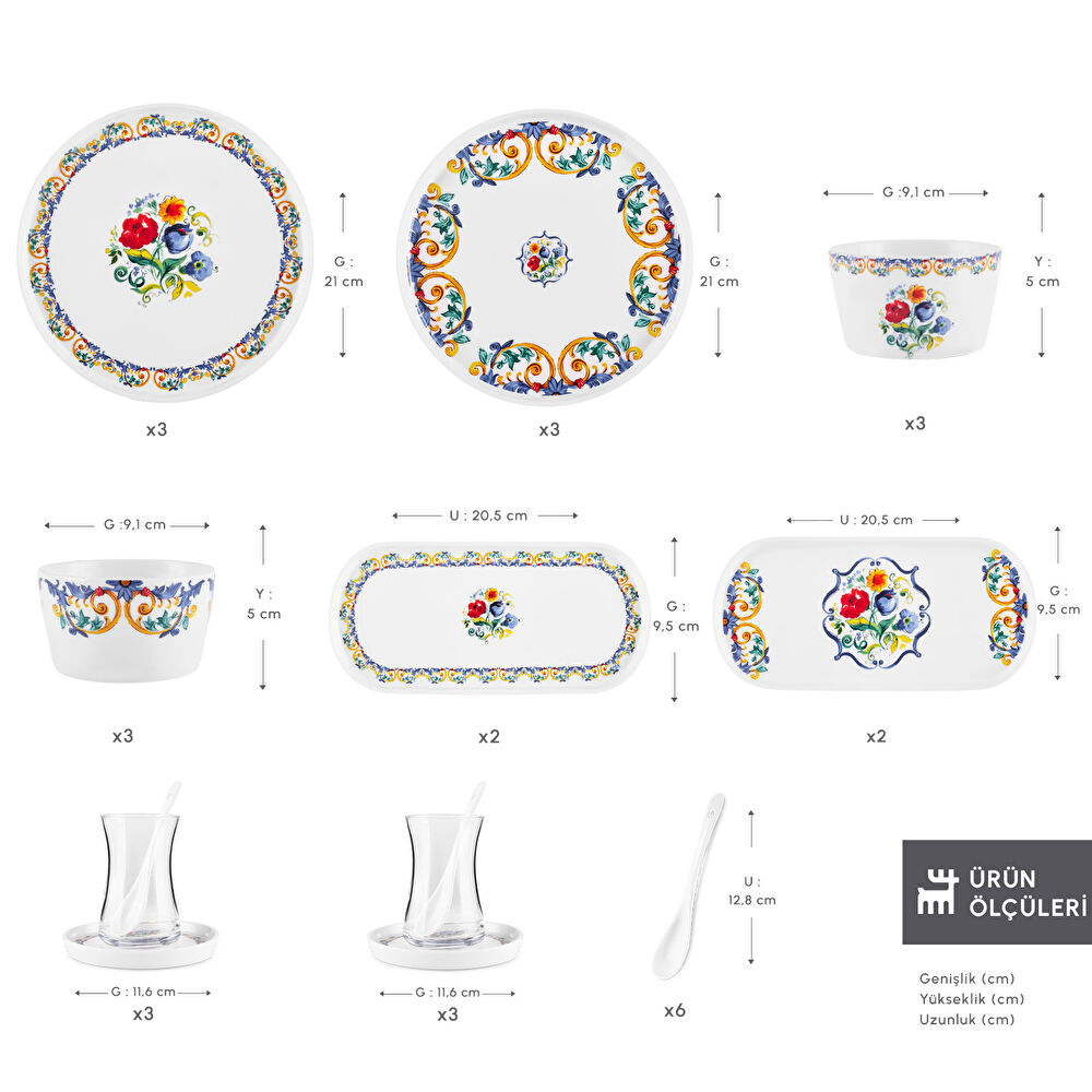 Karaca Stream Bone Vita 34 Parça 6 Kişilik Kahvaltı Takımı thumbnail 2