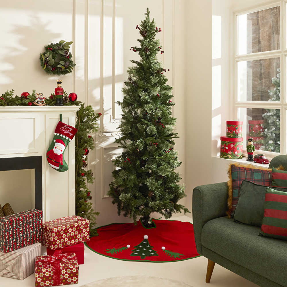 Karaca Home New Year Yılbaşı Karlı Kokina ve Kozalaklı Yılbaşı Çam Ağacı 210 cm 996 Dal görseli 1