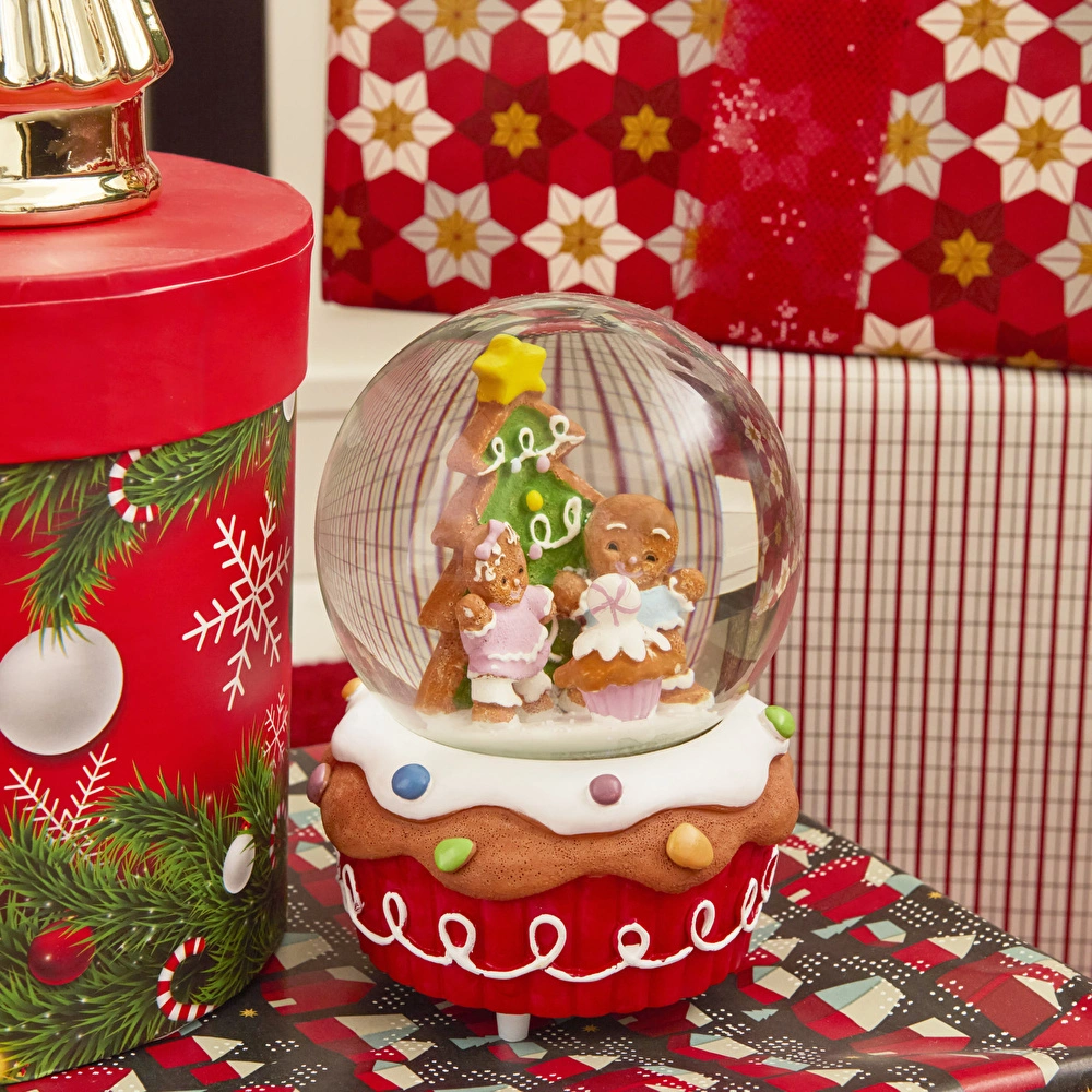 Karaca Home New Year Yılbaşı Cupcake Müzikli Yılbaşı Kar Küresi görseli 1