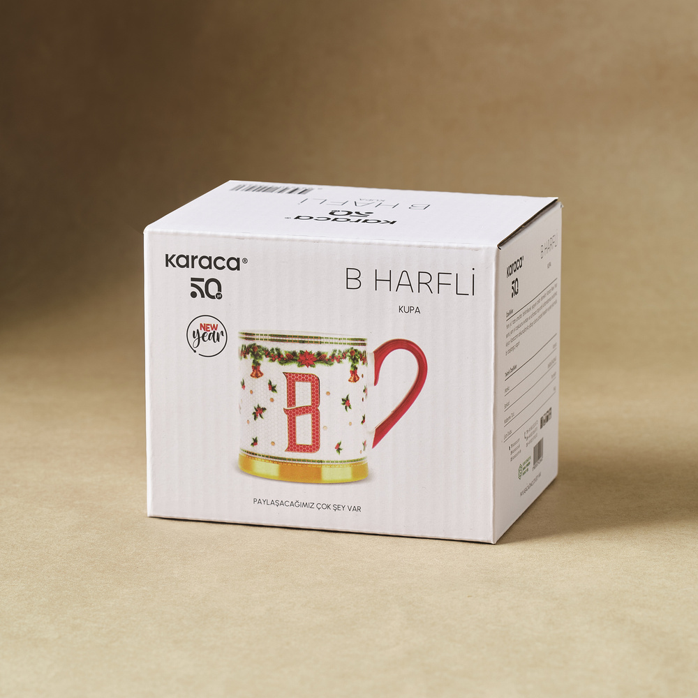 Karaca New Year Yılbaşı Petek B Harfli Kupa 330 ml görseli 3
