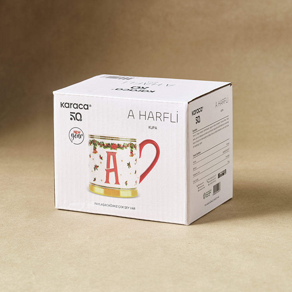 Karaca New Year Yılbaşı Petek A Harfli Kupa 330 ml görseli 3
