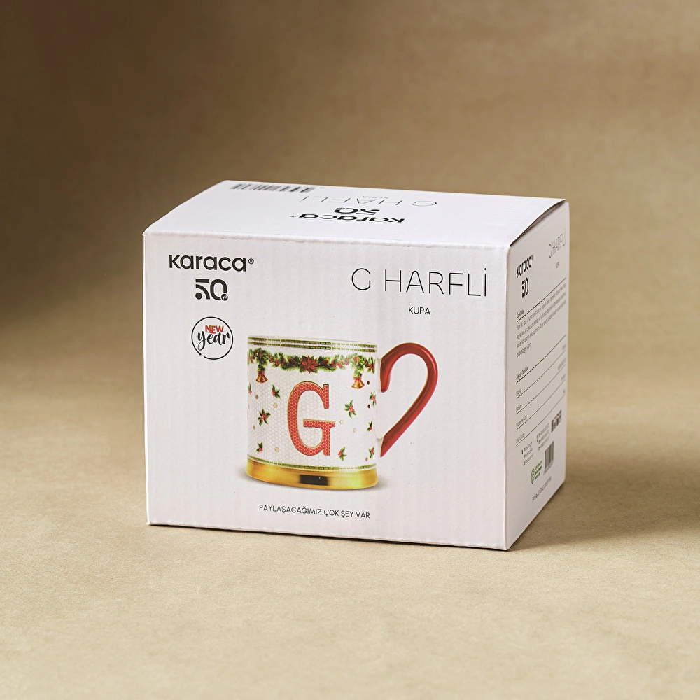 Karaca New Year Yılbaşı Petek G Harfli Kupa 330 ml görseli 3