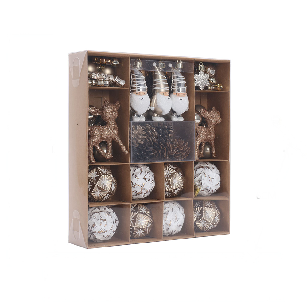Karaca Home New Year Yılbaşı Bronze 65 Parça Ağaç Süsü Seti görseli 1