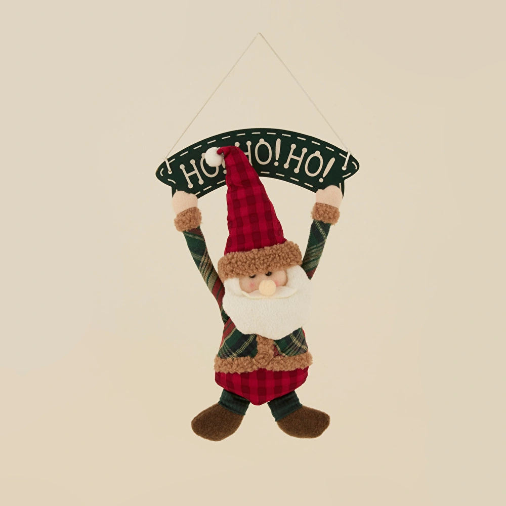 Karaca Home New Year Yılbaşı Green Santa Kapı Süsü 23x7x39 cm görseli 2