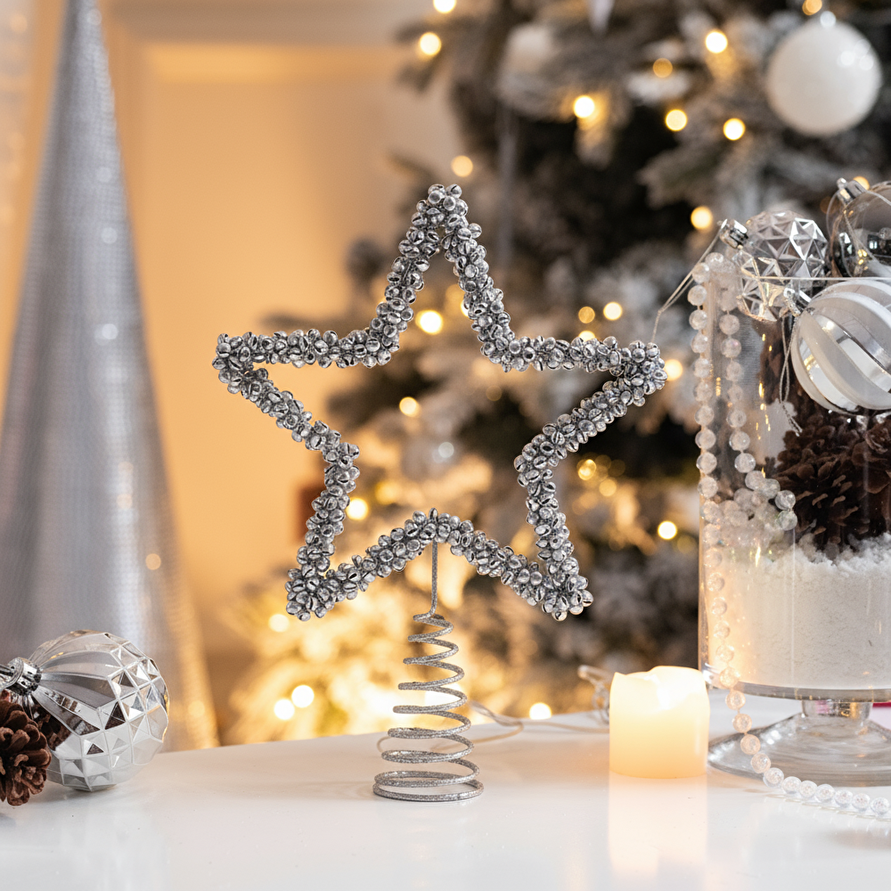 Karaca Home Shimmering Star Ağaç Başlığı Silver görseli 1