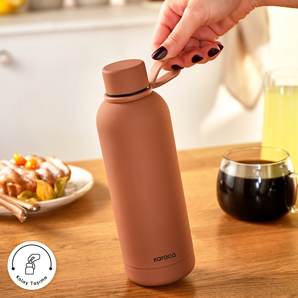 Karaca Aly Soft Touch Çelik Sızdırmaz Termos 500 ml Mocha Mousse görseli 4
