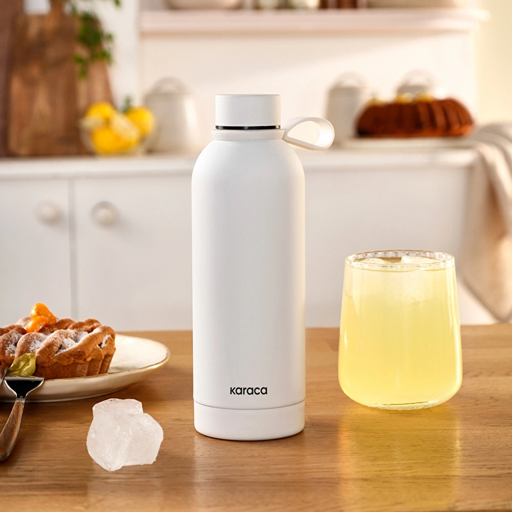 Karaca Aly Soft Touch Çelik Sızdırmaz Termos 500 ml Beyaz görseli 1