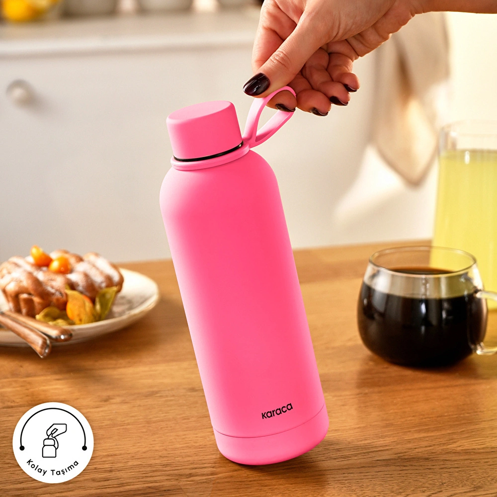Karaca Aly Soft Touch Çelik Sızdırmaz Termos 500 ml Pembe görseli 3