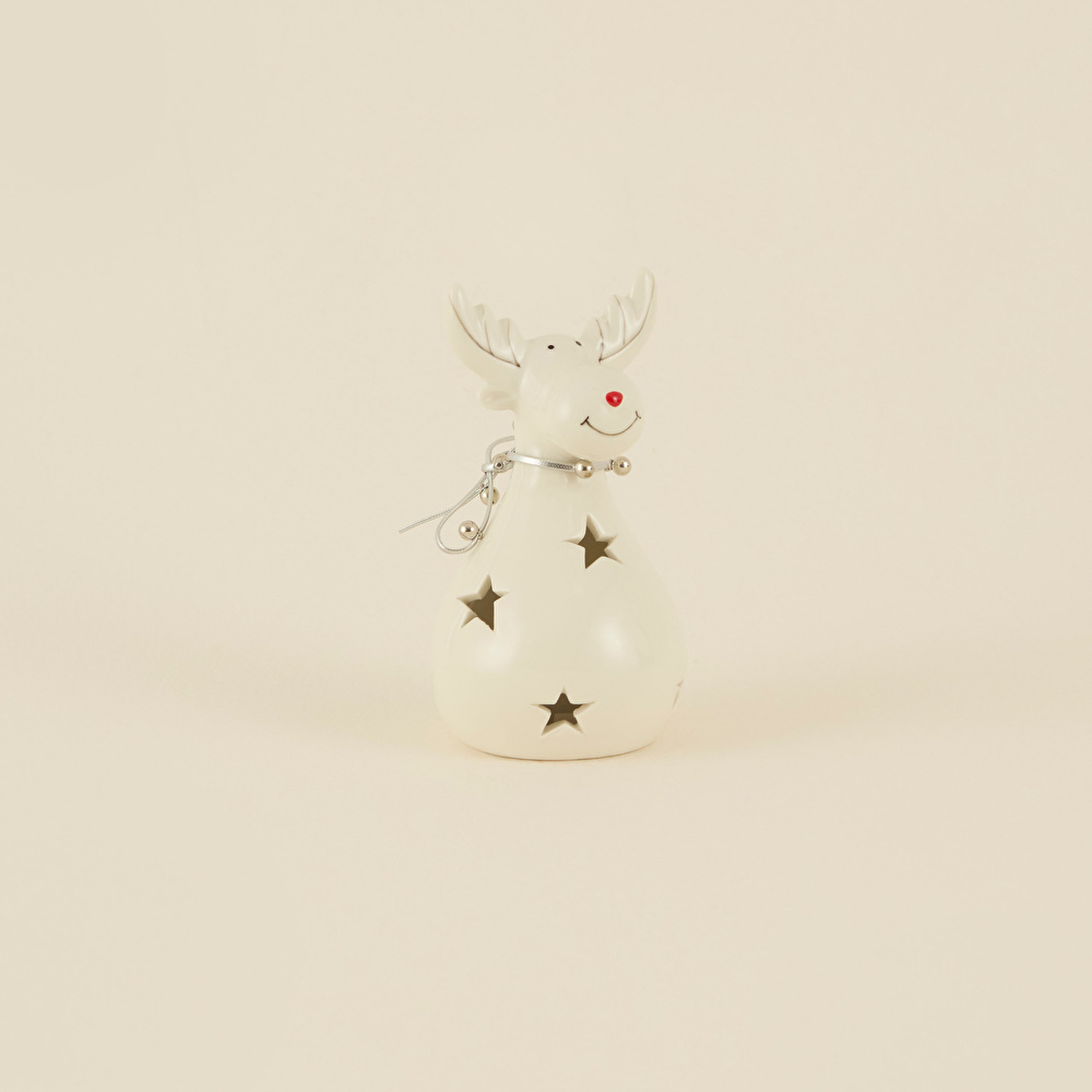 Karaca Home New Year Yılbaşı Yıldız Yansımalı Ledli Geyik Dekoratif Obe 7x7x13 cm görseli 2