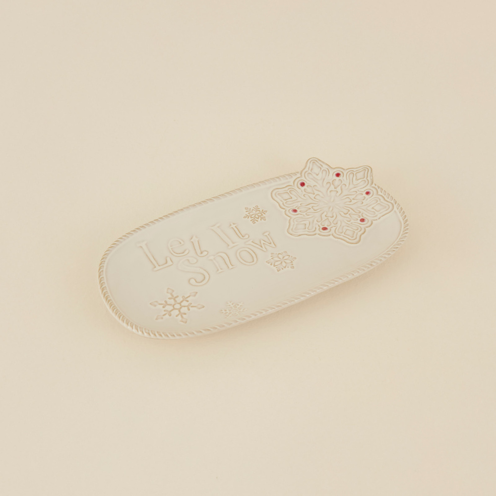 Karaca Home New Year Yılbaşı Let It Snow Dekoratif Tabak 31,6x17x2,9 cm görseli 2