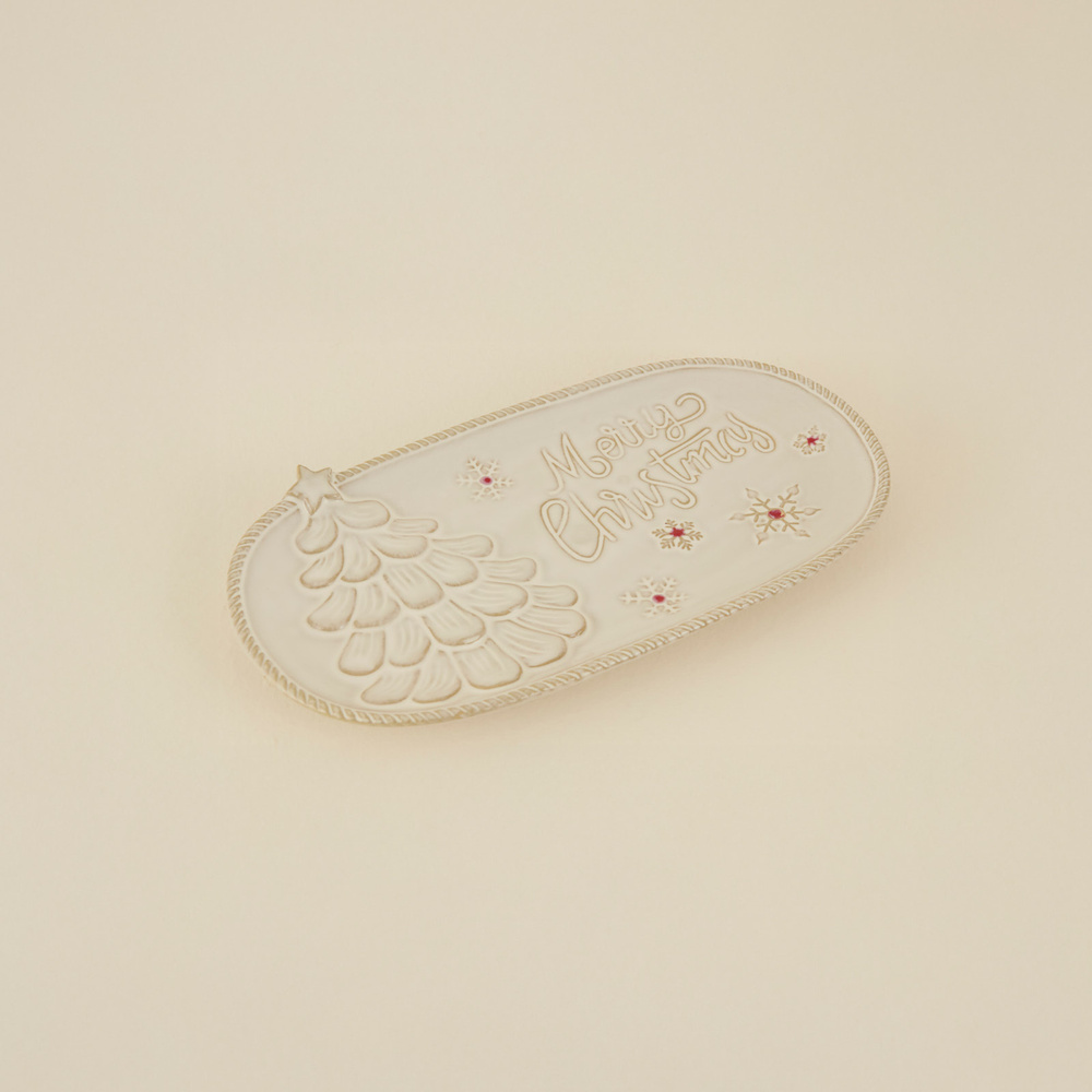 Karaca Home New Year Yılbaşı Merry Christmas Dekoratif Tabak 31x17x3 cm görseli 2