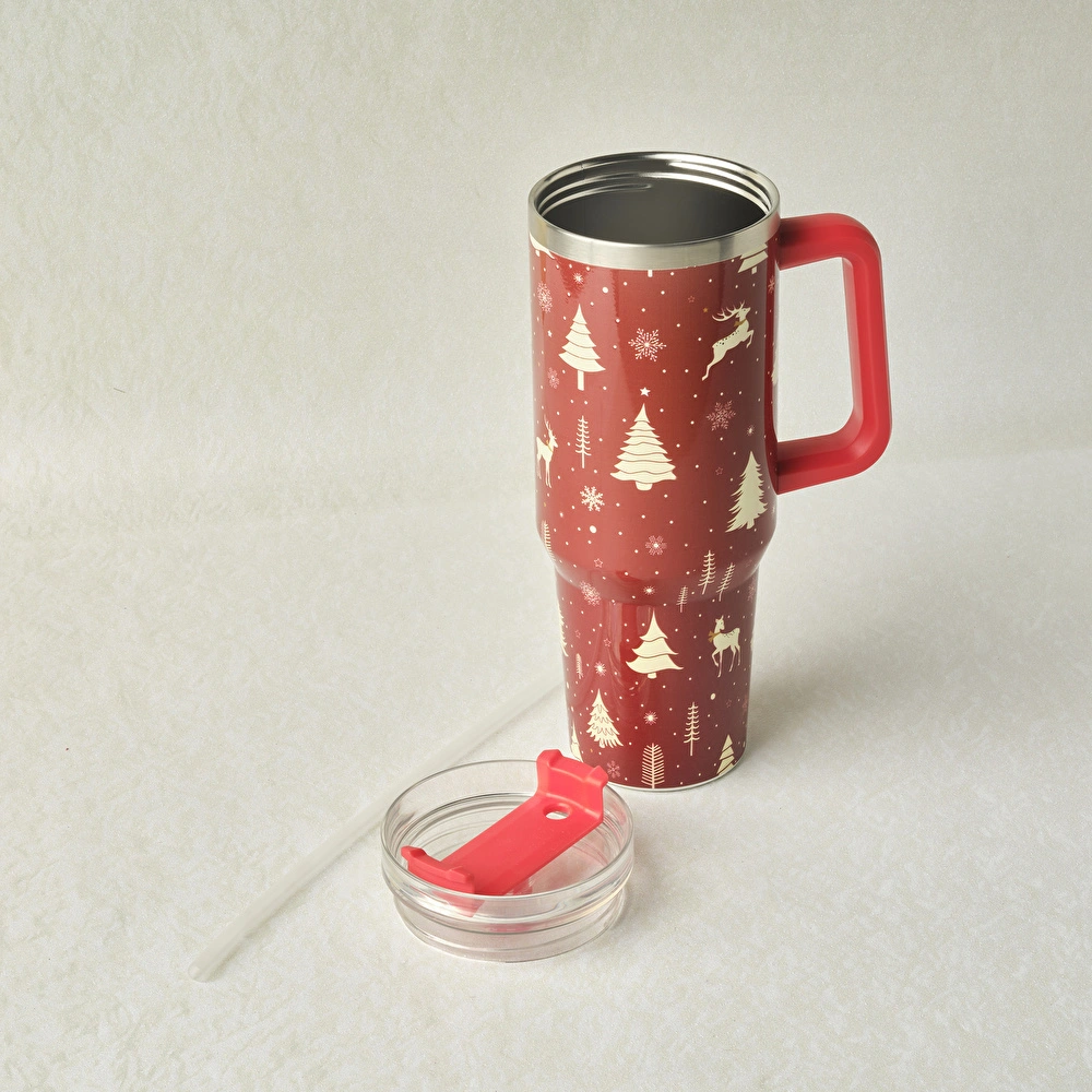Karaca New Year Yılbaşı Forstar Pipetli Çelik Termos 1200 ml görseli 2