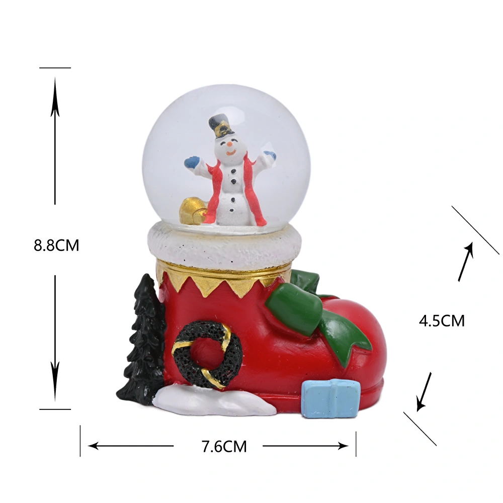 Karaca Home New Year Yılbaşı Boot Kar Küresi 7,6 x 4,5 x 8,8 cm görseli 3
