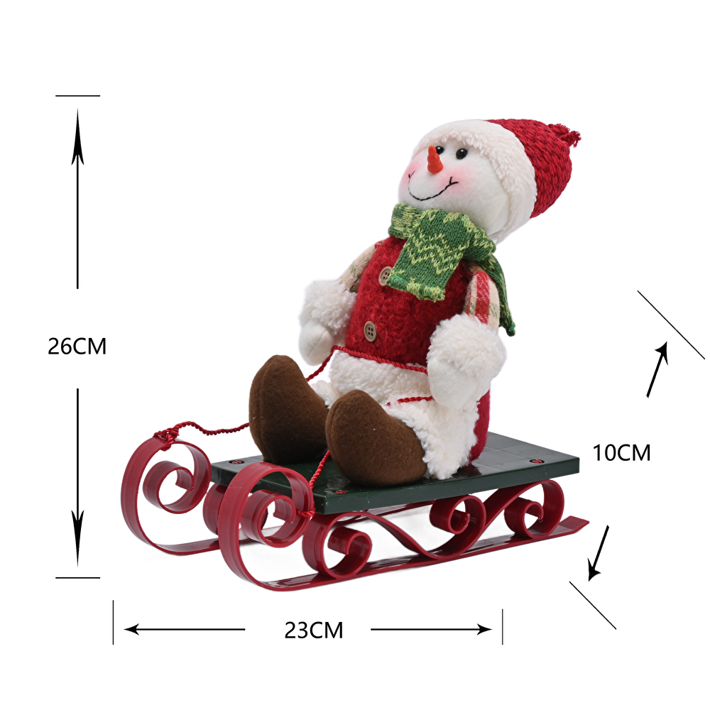 Karaca Home  New Year Yılbaşı Lucy Snowman Peluş Obje 10x23x26 cm görseli 2