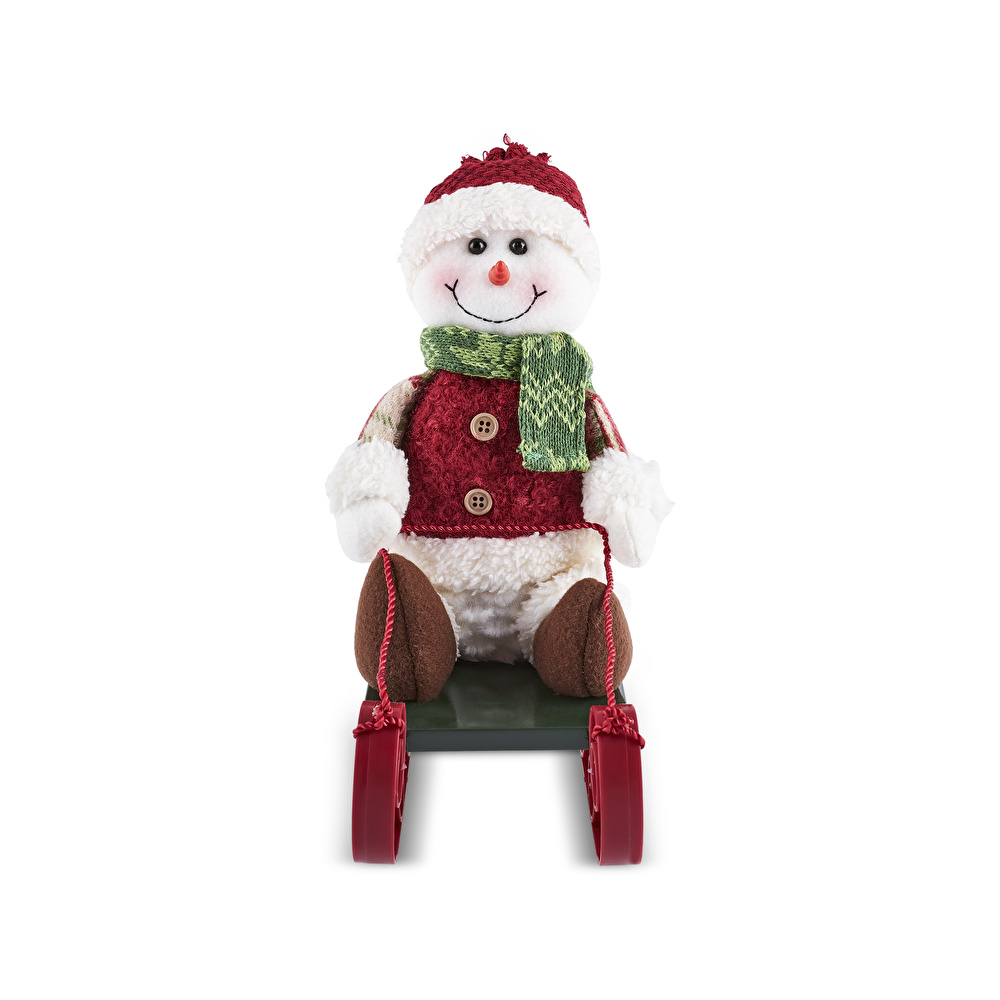 Karaca Home  New Year Yılbaşı Lucy Snowman Peluş Obje 10x23x26 cm görseli 4