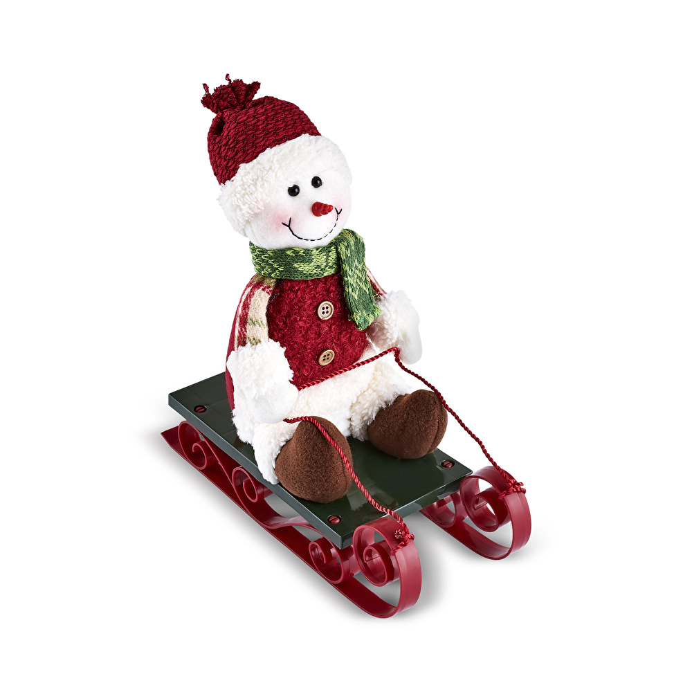 Karaca Home  New Year Yılbaşı Lucy Snowman Peluş Obje 10x23x26 cm görseli 3