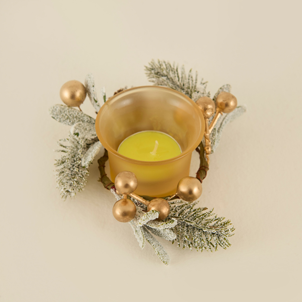Karaca Home New Year Yılbaşı Winter Tealight Mum Gold görseli 1