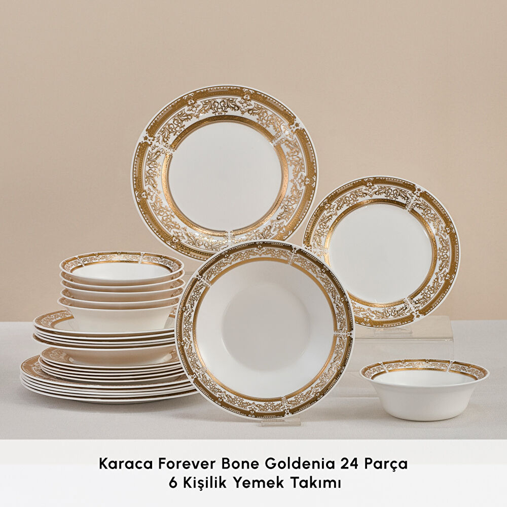 Karaca Forever Bone Goldenia 24 Parça 6 Kişilik Yemek Takımı thumbnail 3