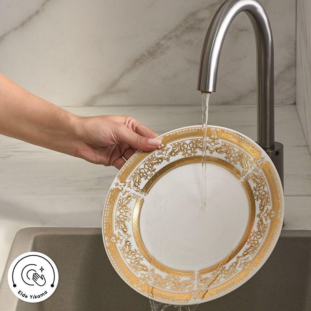 Karaca Forever Bone Goldenia 24 Parça 6 Kişilik Yemek Takımı thumbnail 9