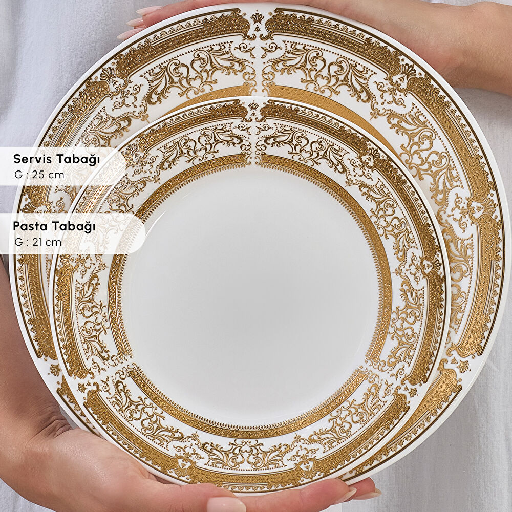 Karaca Forever Bone Goldenia 24 Parça 6 Kişilik Yemek Takımı thumbnail 7