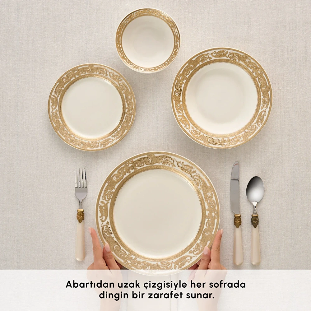 Karaca Elegance Bone Isola 24 Parça 6 Kişilik Yemek Takımı thumbnail 4