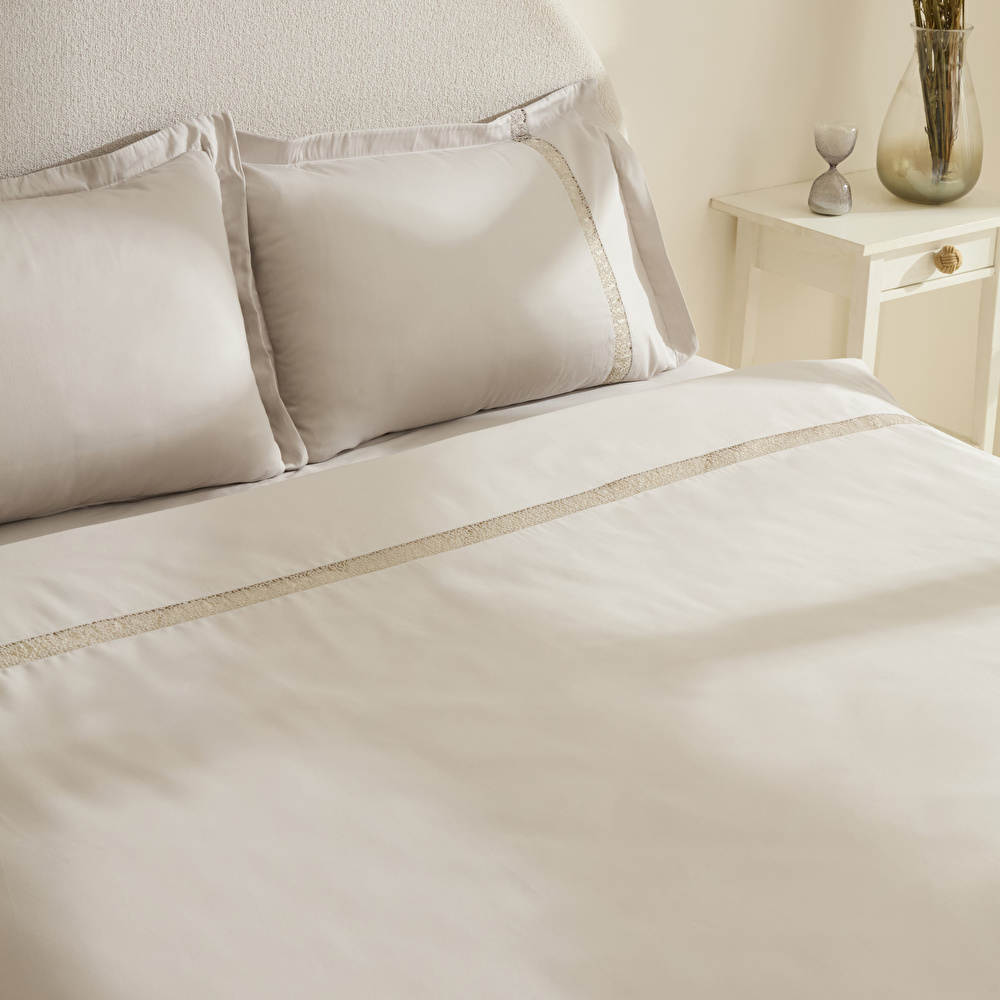 Karaca Home Lumi %100 Pamuk Saten Çift Kişilik Saten Nevresim Takımı Taş görseli 6