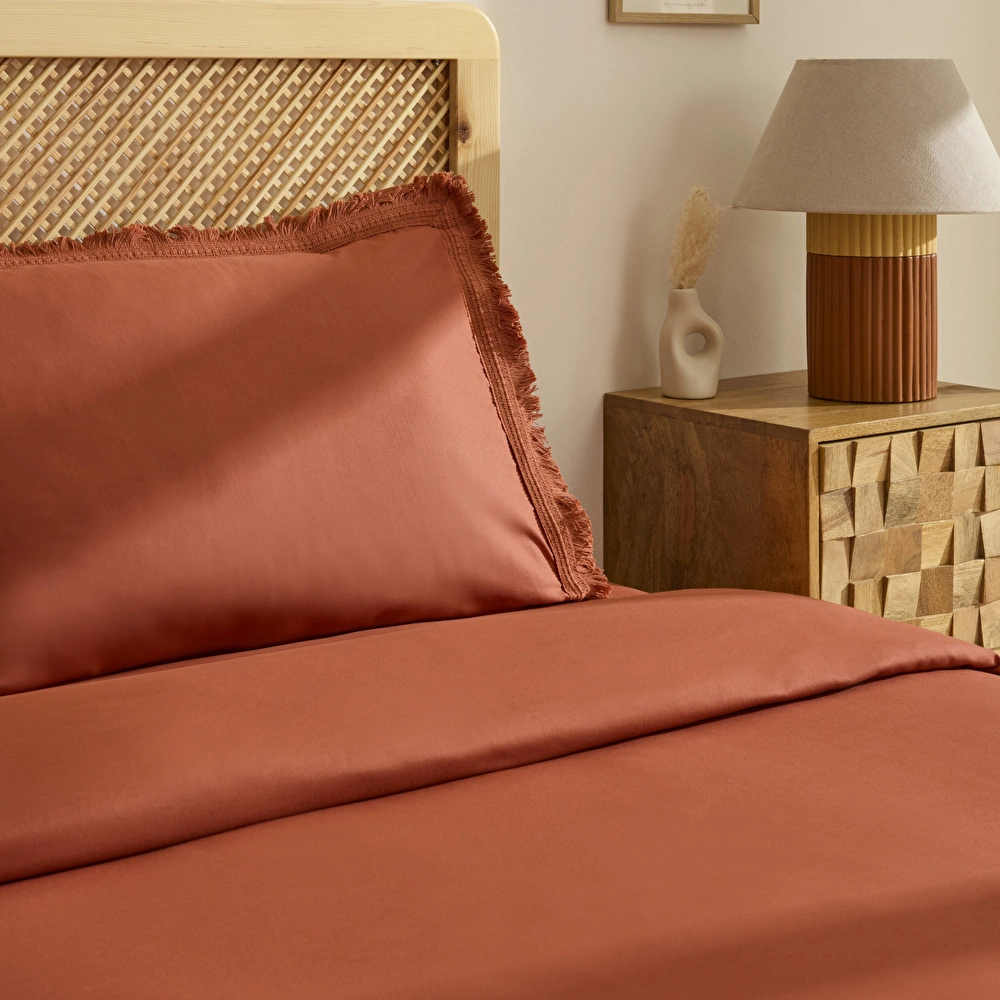 Karaca Home Helios %100 Pamuk Çift Kişilik Nevresim Takımı Terra Cota görseli 3