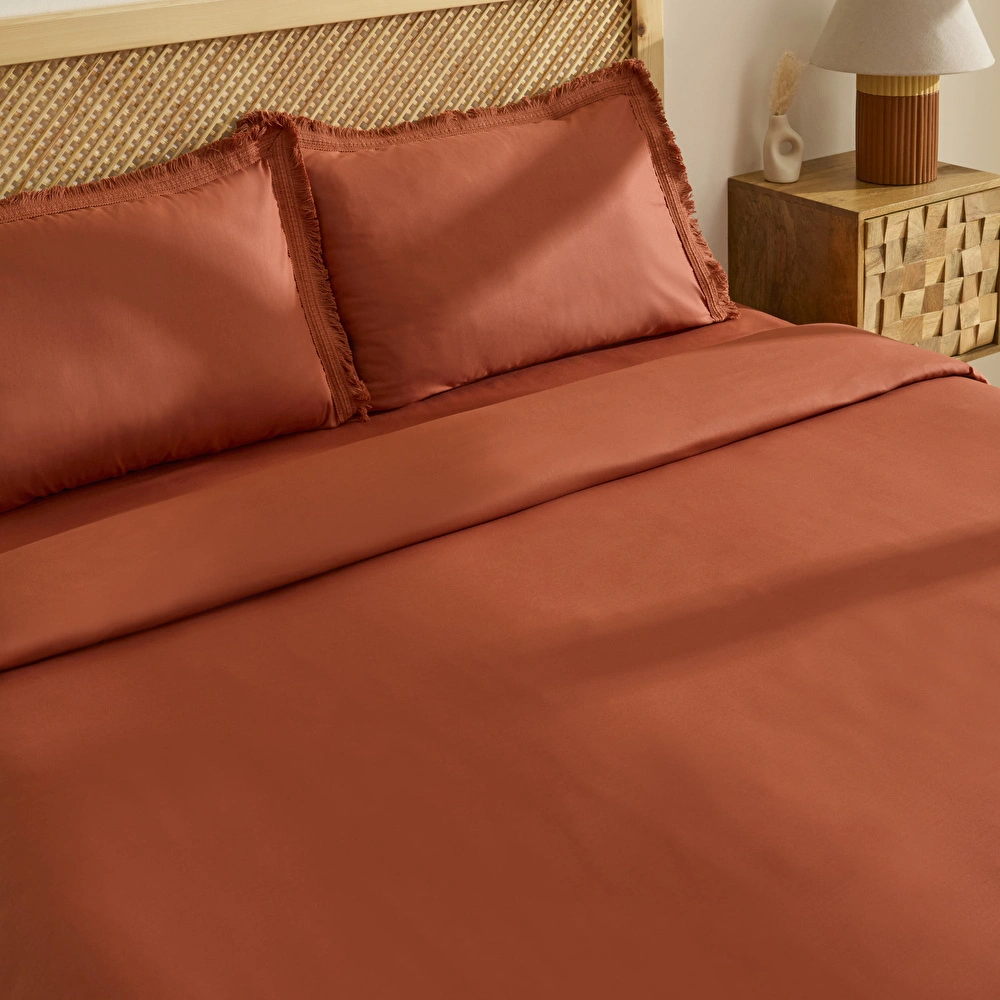 Karaca Home Helios %100 Pamuk Çift Kişilik Nevresim Takımı Terra Cota görseli 5