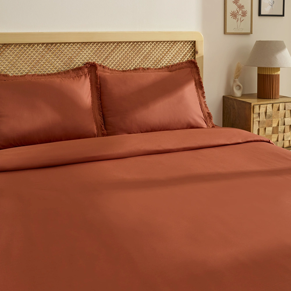 Karaca Home Helios %100 Pamuk Çift Kişilik Nevresim Takımı Terra Cota görseli 6