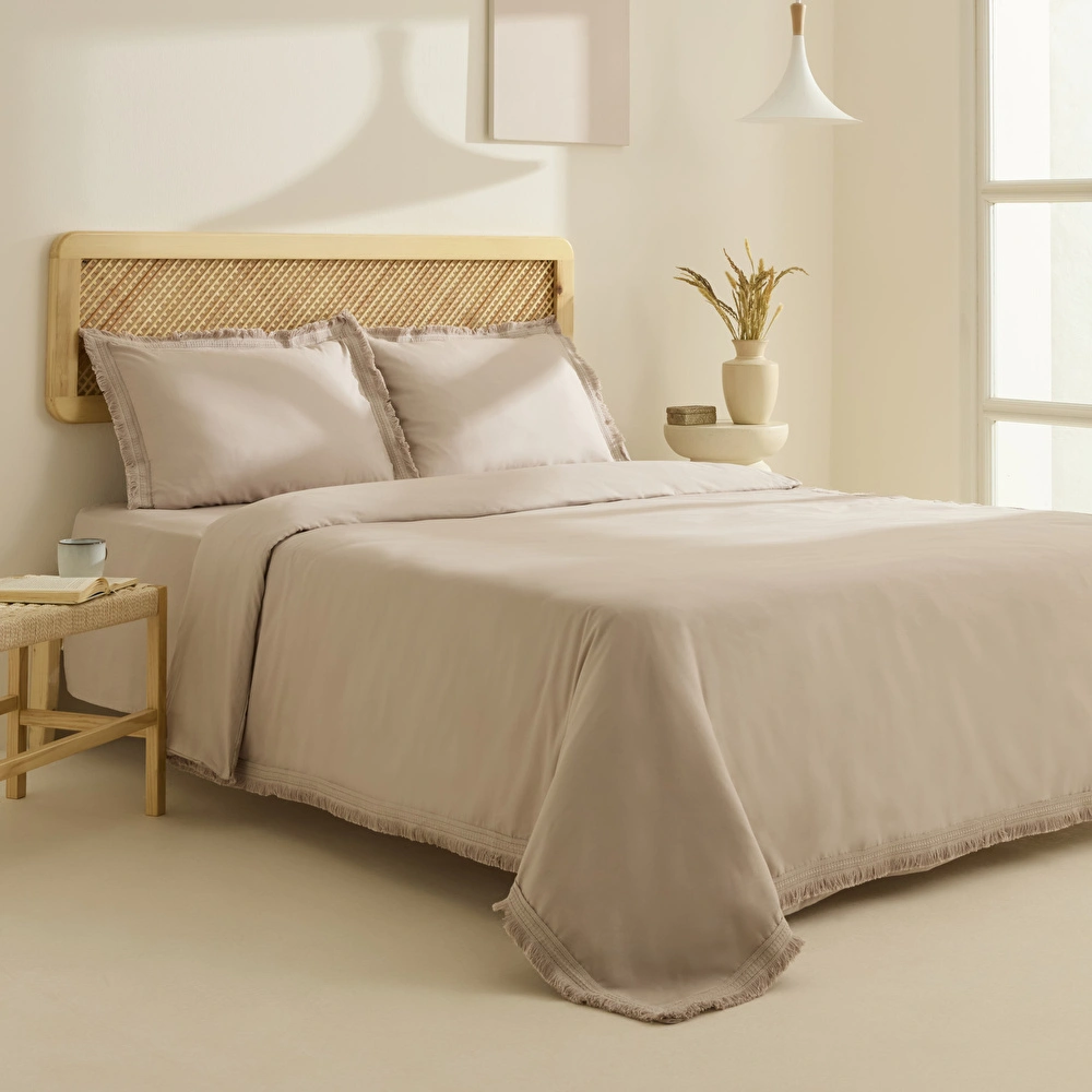 Karaca Home Helios %100 Pamuk Çift Kişilik Nevresim Takımı Taş görseli 2