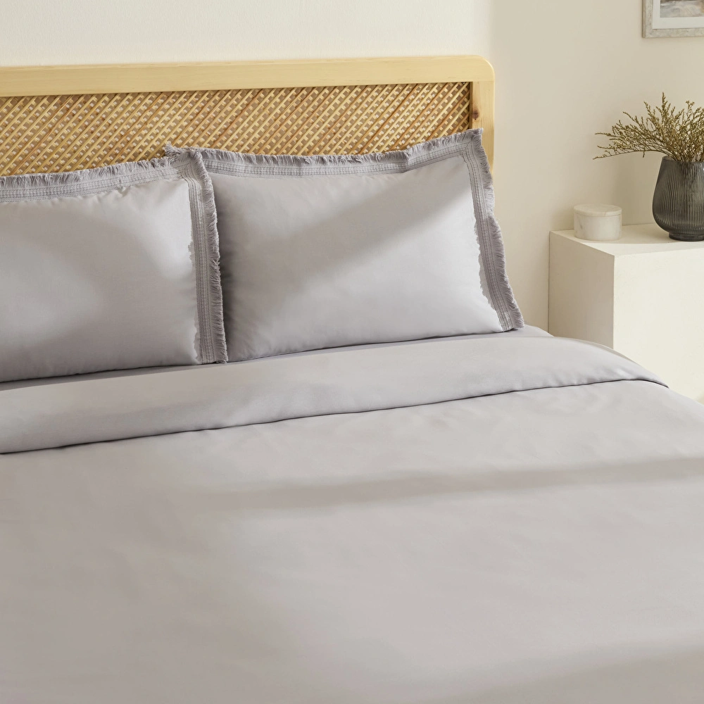 Karaca Home Helios %100 Pamuk Çift Kişilik Nevresim Takımı Gri görseli 4