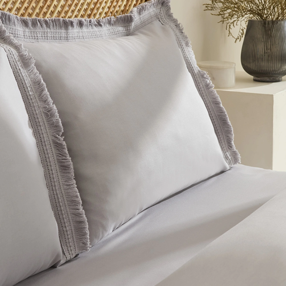Karaca Home Helios %100 Pamuk Çift Kişilik Nevresim Takımı Gri görseli 5