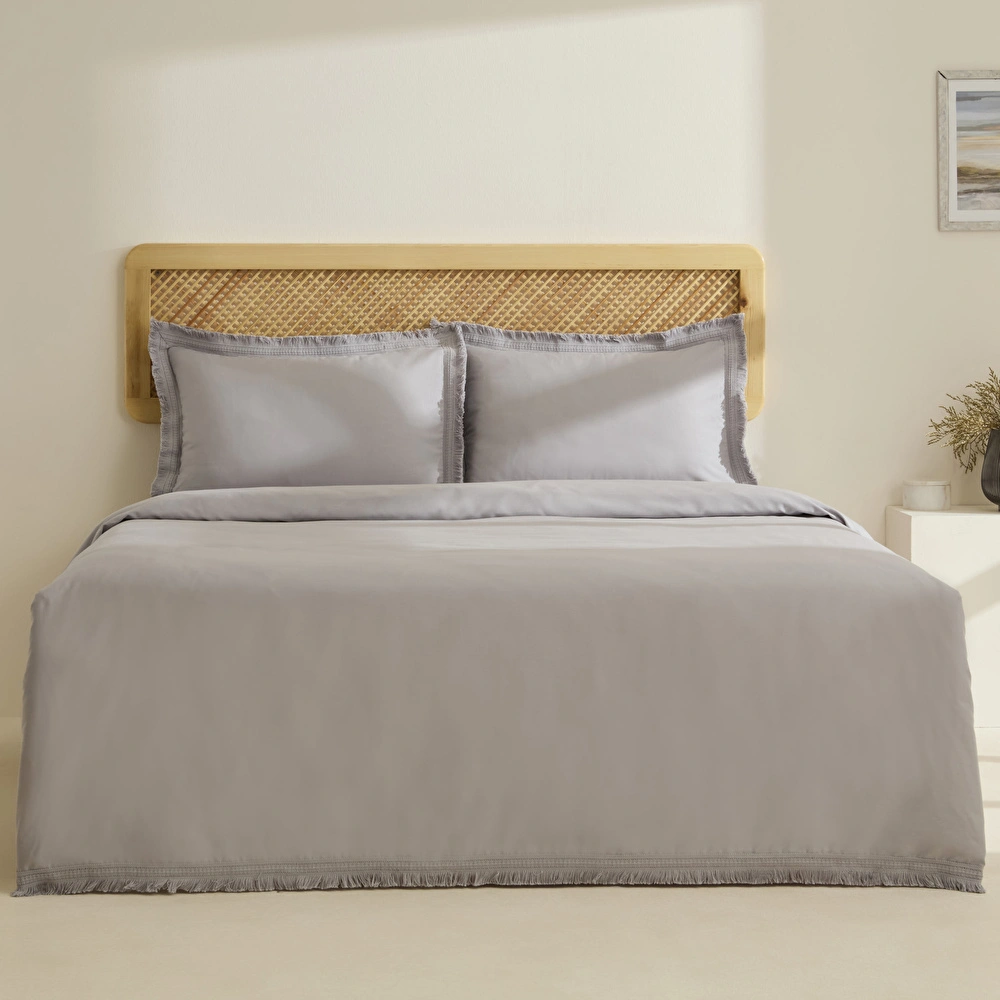 Karaca Home Helios %100 Pamuk Çift Kişilik Nevresim Takımı Gri görseli 1