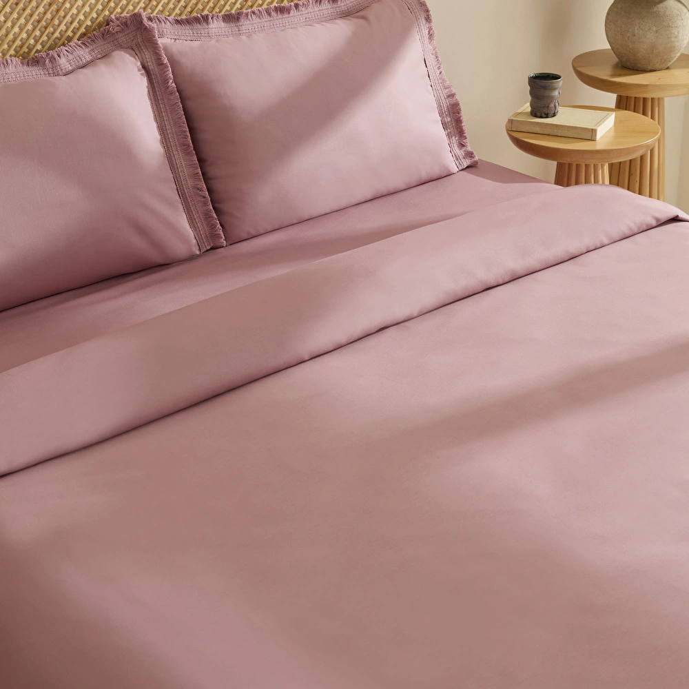 Karaca Home Helios %100 Pamuk Çift Kişilik Nevresim Takımı Gül Kurusu görseli 4
