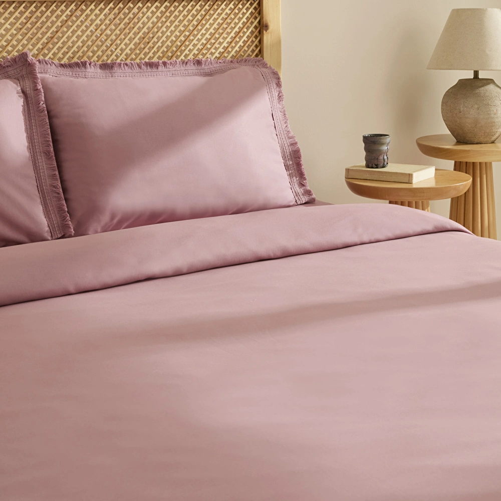 Karaca Home Helios %100 Pamuk Çift Kişilik Nevresim Takımı Gül Kurusu görseli 5